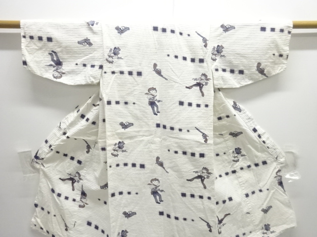  アンティーク　カウボーイ模様男児浴衣